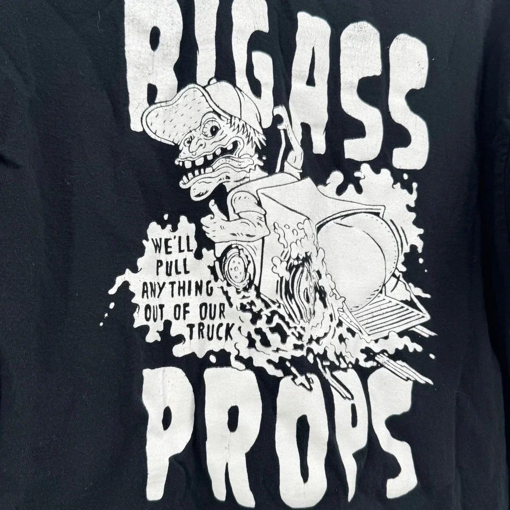 Gildan Big Ass Props Graphic T-Shirt‎ Mens Large Black Funny Trucker Tee